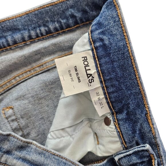 Revolve Rolla's Mens Tim Slims Jeans Size 32 in Dirt Road Slim Fit Denim - Picture 7 of 9